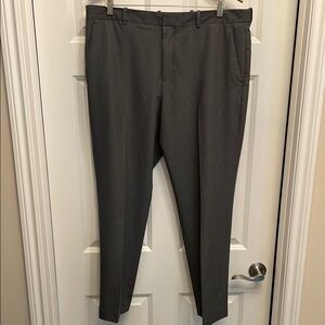 Perry Ellis Gray Wool Dress Pants Flat Front Office Modern Fit